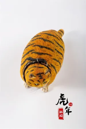 Cat Figure Felidae Resin Cat Model Collector Pet Animal Realistic Scene Decor Gift for Adult 1:6 emphasize clarify suspicious instrument Scale The Year of The Tiger Fat 