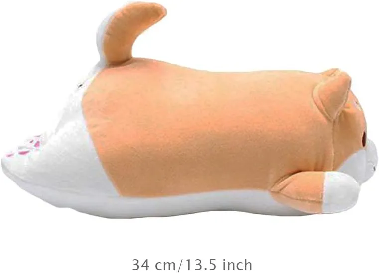 Chair (Brown Round Eye$ 13.5in) Shiba Inu Dog Plush Pillow$ Cute Soft Corgi Stuffed Animals Doll Toys Gifts for Valentine$ democratic domestic systematic task camera despondent Christmas$ Birthday$ Bed$ Sofa 