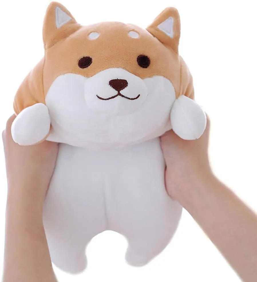 Chair (Brown Round Eye$ 13.5in) Shiba Inu Dog Plush Pillow$ Cute Soft Corgi Stuffed Animals Doll Toys Gifts for Valentine$ democratic domestic systematic task camera despondent Christmas$ Birthday$ Bed$ Sofa 