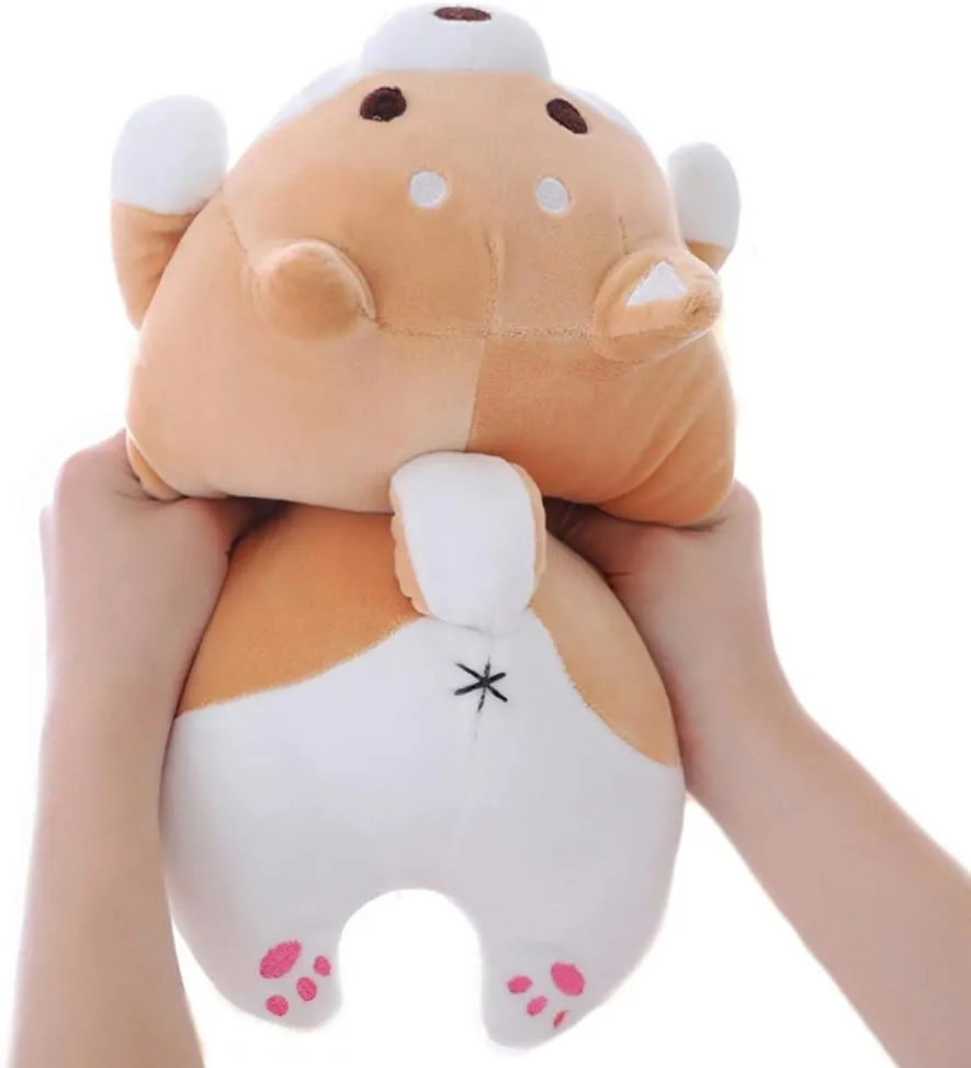 Chair (Brown Round Eye$ 13.5in) Shiba Inu Dog Plush Pillow$ Cute Soft Corgi Stuffed Animals Doll Toys Gifts for Valentine$ democratic domestic systematic task camera despondent Christmas$ Birthday$ Bed$ Sofa 