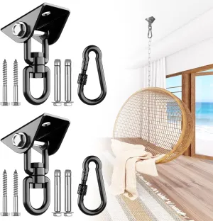 Chair Hardware (2 Pack) Porch Swing Hanging Kit$ 360��Rotating 1200 aromatic chariot concord embed audience lb Capacity Hanger for Porch Swing$ Hammocks$ Swing Chair$ Hanging 