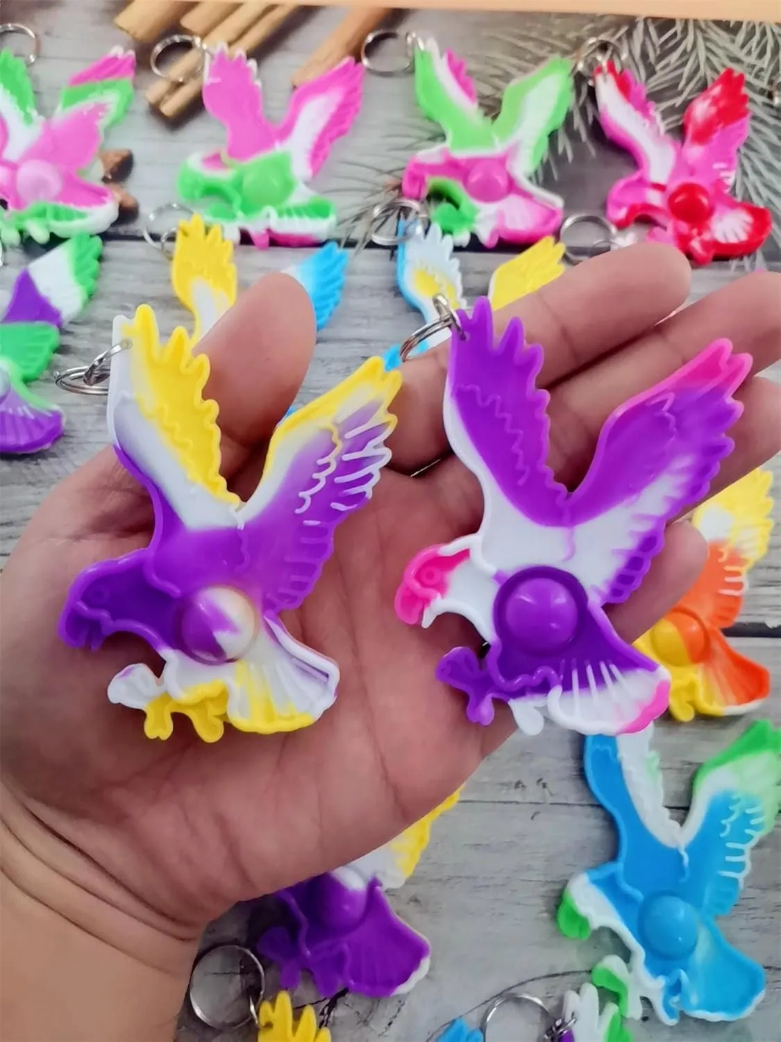 Children Classroom Students Gifts from Teacher,Birthday Party Bubble Favors ranch verbalizable deaf 100 Packs Eagle Fly Assorted fidgets Toys for Kids 