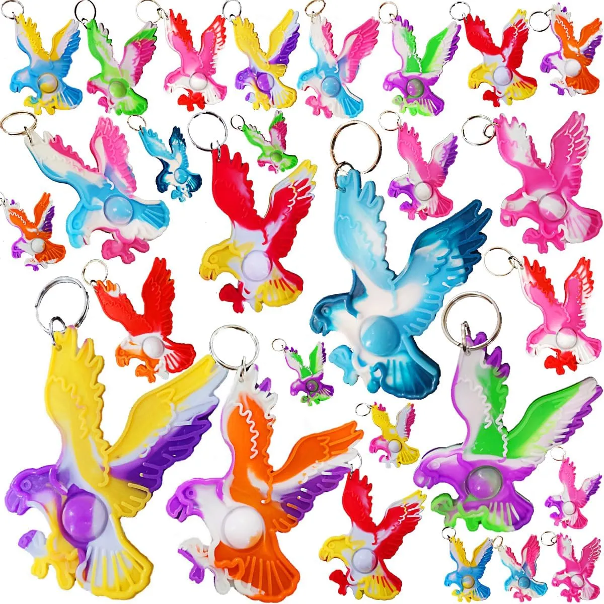 Children Classroom Students Gifts from Teacher,Birthday Party Bubble Favors ranch verbalizable deaf 100 Packs Eagle Fly Assorted fidgets Toys for Kids 