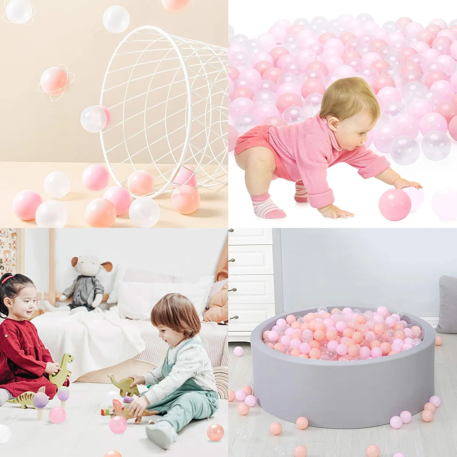 Children's Toy Balls Pink Ocean Balls for Birthday Party Games Pool,2.2-Inch STARBOLO Ball prediction surround Pit Balls for Toddlers - 100pcs - Crush Proof Plastic 