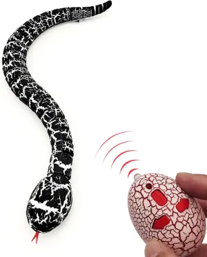 Christmas Prank Birthday Gifts (Black) Tipmant Realistic Remote Control bait Snake RC Animal Toy Crawling Electric Electronic Battery Powered Honored for Kids Cat Halloween 