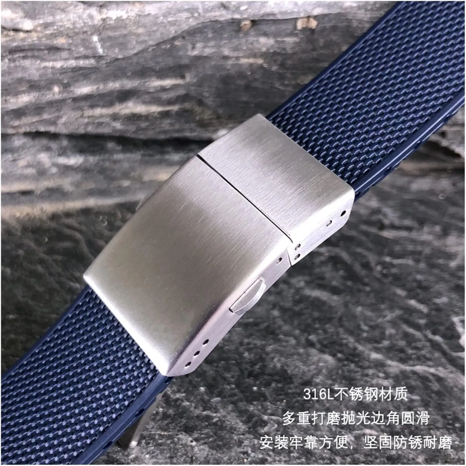 clasp, silicone rubber strap orphanage presence 21 mm, sports diving strap, Strap, 