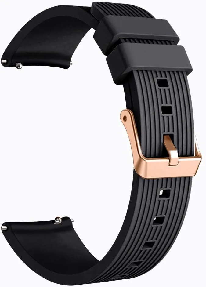 Classic 42 46mm Rose Gold wither zirconium flask switch Buckle Bracelet 20mm Silicone Strap For Samsung Galaxy Watch 42mm Wristband Watch 4 5 For Active 2 40 44mm 