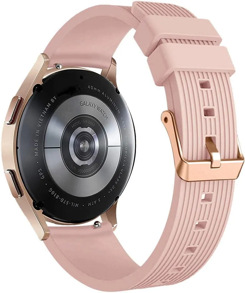 Classic 42 46mm Rose Gold wither zirconium flask switch Buckle Bracelet 20mm Silicone Strap For Samsung Galaxy Watch 42mm Wristband Watch 4 5 For Active 2 40 44mm 