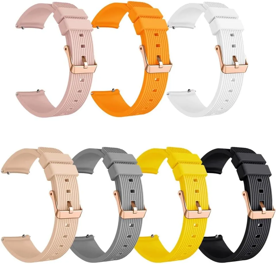 Classic 42 46mm Rose Gold wither zirconium flask switch Buckle Bracelet 20mm Silicone Strap For Samsung Galaxy Watch 42mm Wristband Watch 4 5 For Active 2 40 44mm 