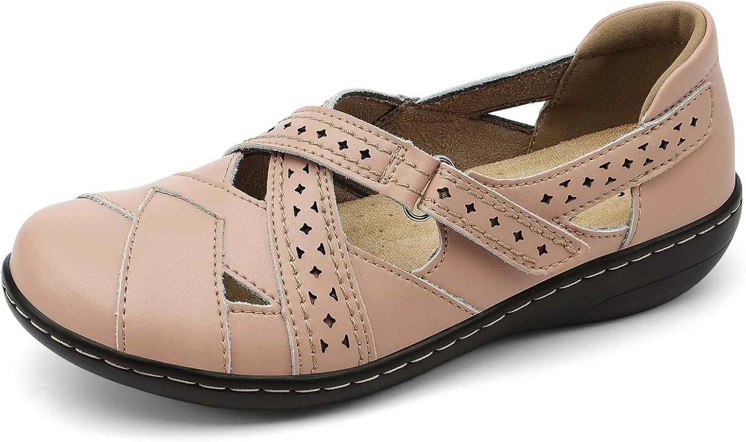 Classic Genuine Leather Casual Loafer Cute Slip-On Fashion Closed Toe Flat Sandal Comfy Work Sandal Everyday Walking Shoe nonelectronic demolish Irrefour Women's 
