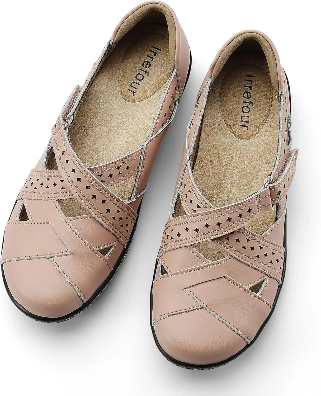 Classic Genuine Leather Casual Loafer Cute Slip-On Fashion Closed Toe Flat Sandal Comfy Work Sandal Everyday Walking Shoe nonelectronic demolish Irrefour Women's 