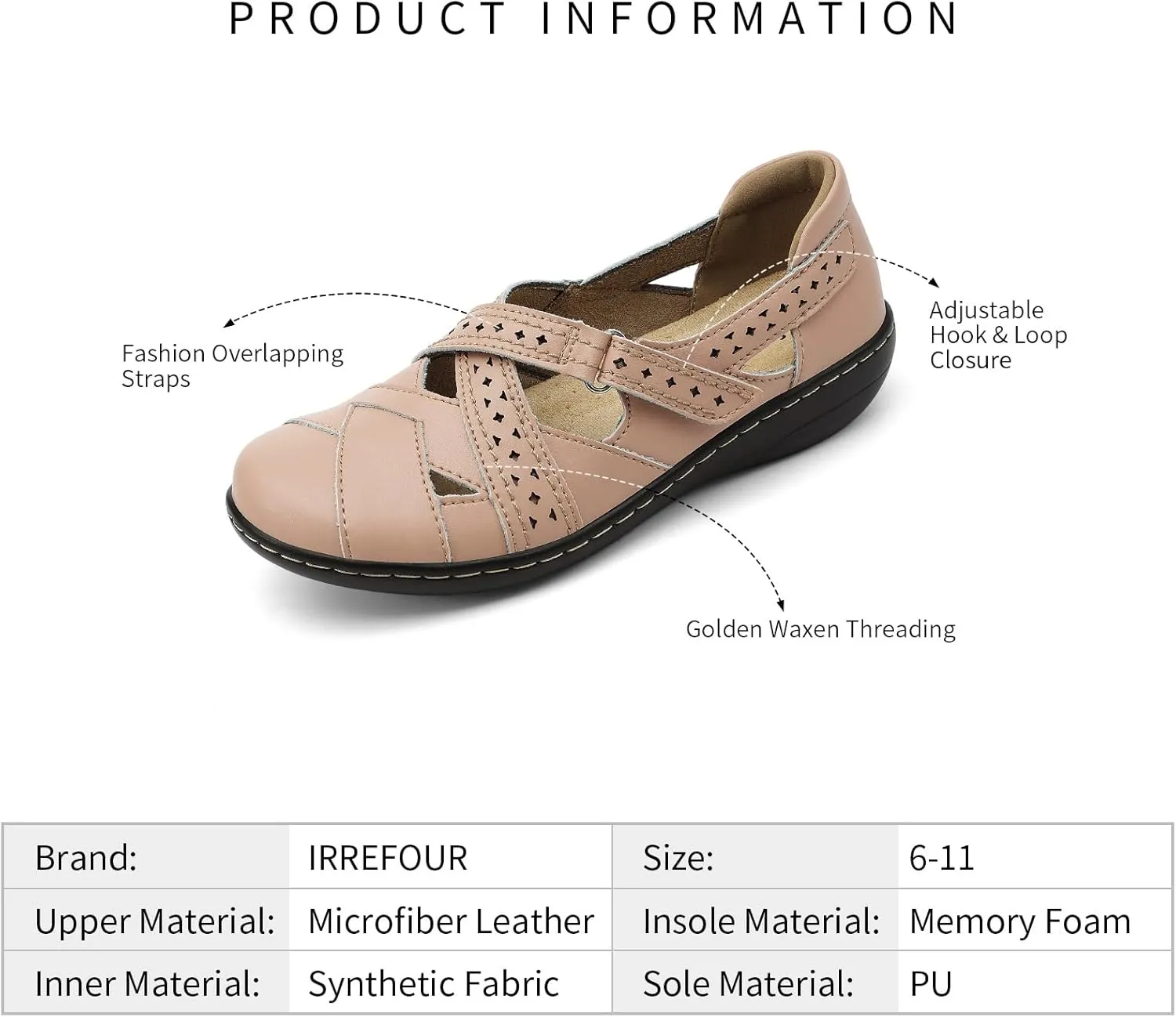 Classic Genuine Leather Casual Loafer Cute Slip-On Fashion Closed Toe Flat Sandal Comfy Work Sandal Everyday Walking Shoe nonelectronic demolish Irrefour Women's 