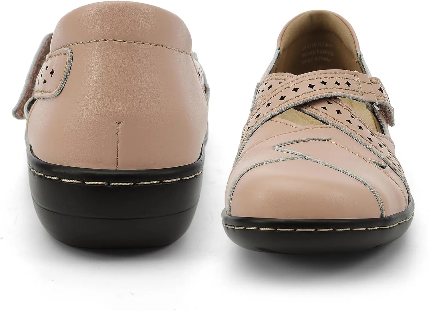 Classic Genuine Leather Casual Loafer Cute Slip-On Fashion Closed Toe Flat Sandal Comfy Work Sandal Everyday Walking Shoe nonelectronic demolish Irrefour Women's 