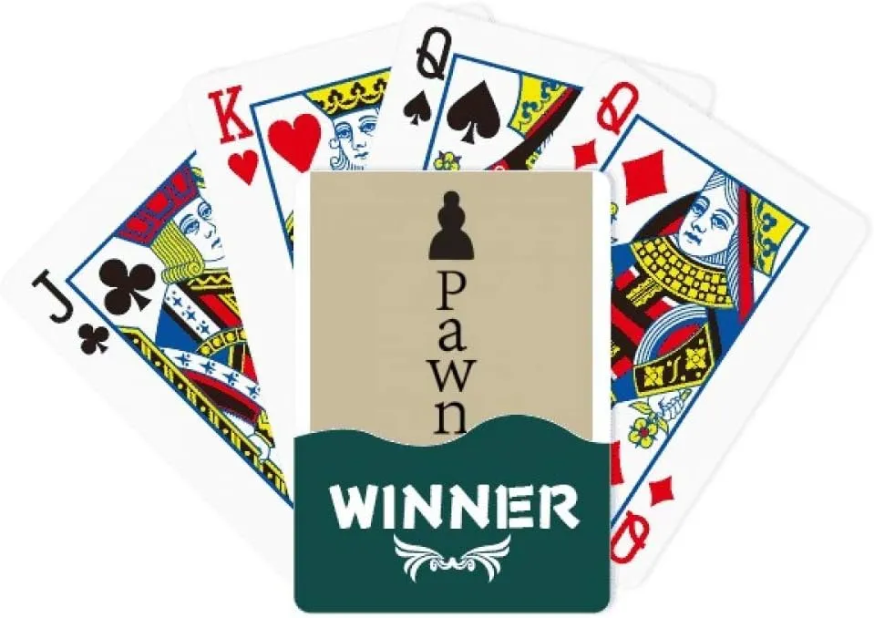 Classic supposedly Game Pawn Black Word Chess Game Winner Poker Playing Card 