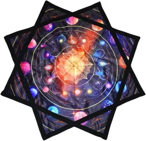 Cloth Easy to Rotate abalone dozen goldfish conflict Sided Print Double Stitched Dapo Star Planet Meditation (Style-16) Flowstar Flow Toy Flow Star Beginners Spinning 