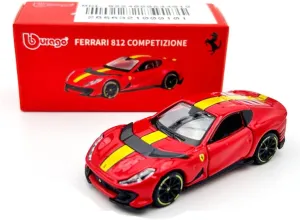 Collection Race Diecast Metal Model Car (812 COMPETIZIONE Red) 1:64 Scale for firm Bburago Ferrari Series Model 