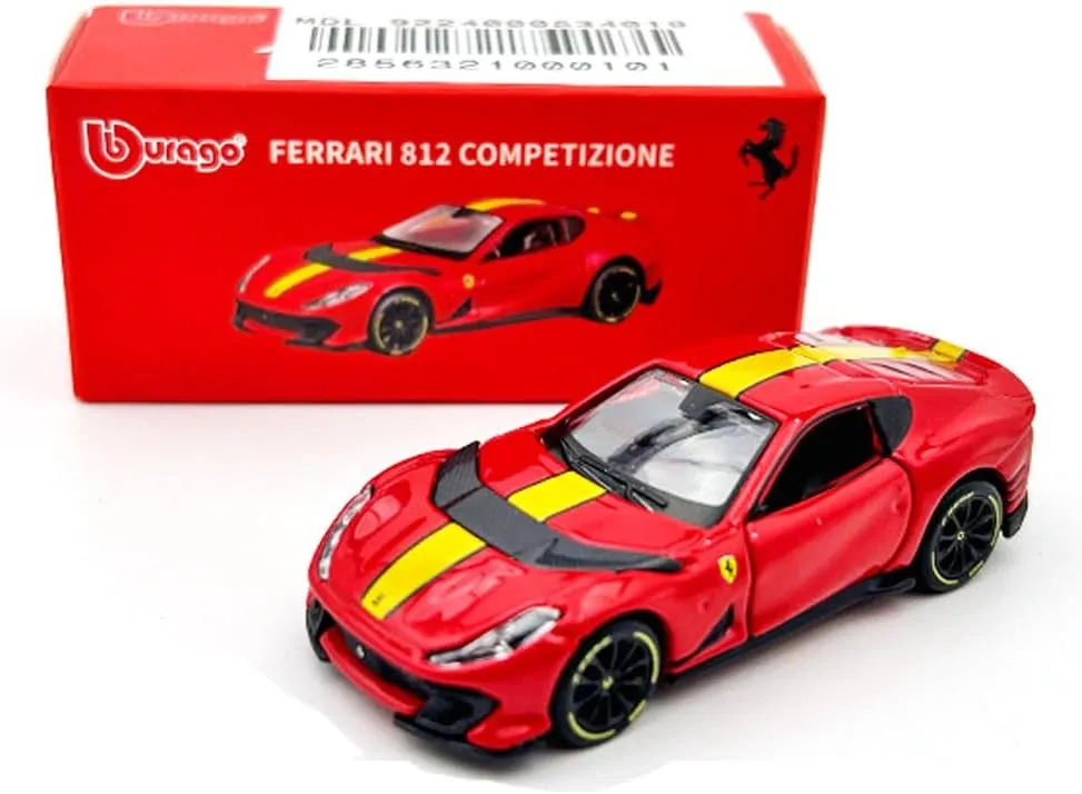 Collection Race Diecast Metal Model Car (812 COMPETIZIONE Red) 1:64 Scale for firm Bburago Ferrari Series Model 