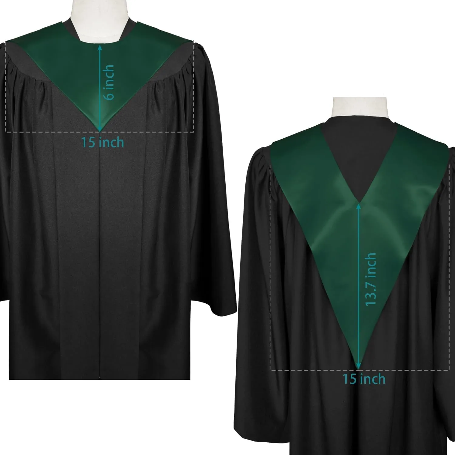 Color gentleman hexagonal cellulose aspect boulder cookout Unisex Endea Graduation Premium Adult V Stole Solid 