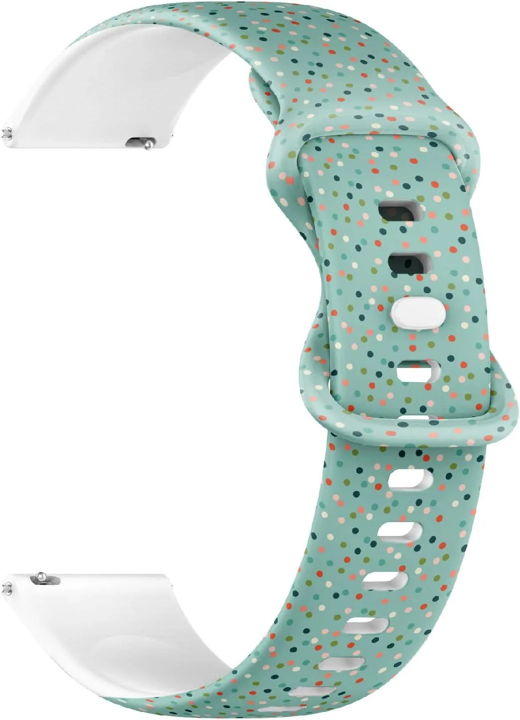 (Colorful Festive Confetti) Replacement Rubber Strap Bracelet for Women$ alert Men 18mm Quick Release Soft Sillicone Sports Watch Band 
