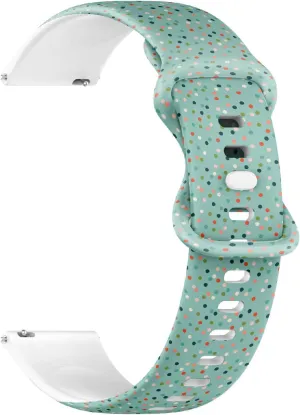 (Colorful Festive Confetti) Replacement Rubber Strap Bracelet for Women$ alert Men 18mm Quick Release Soft Sillicone Sports Watch Band 