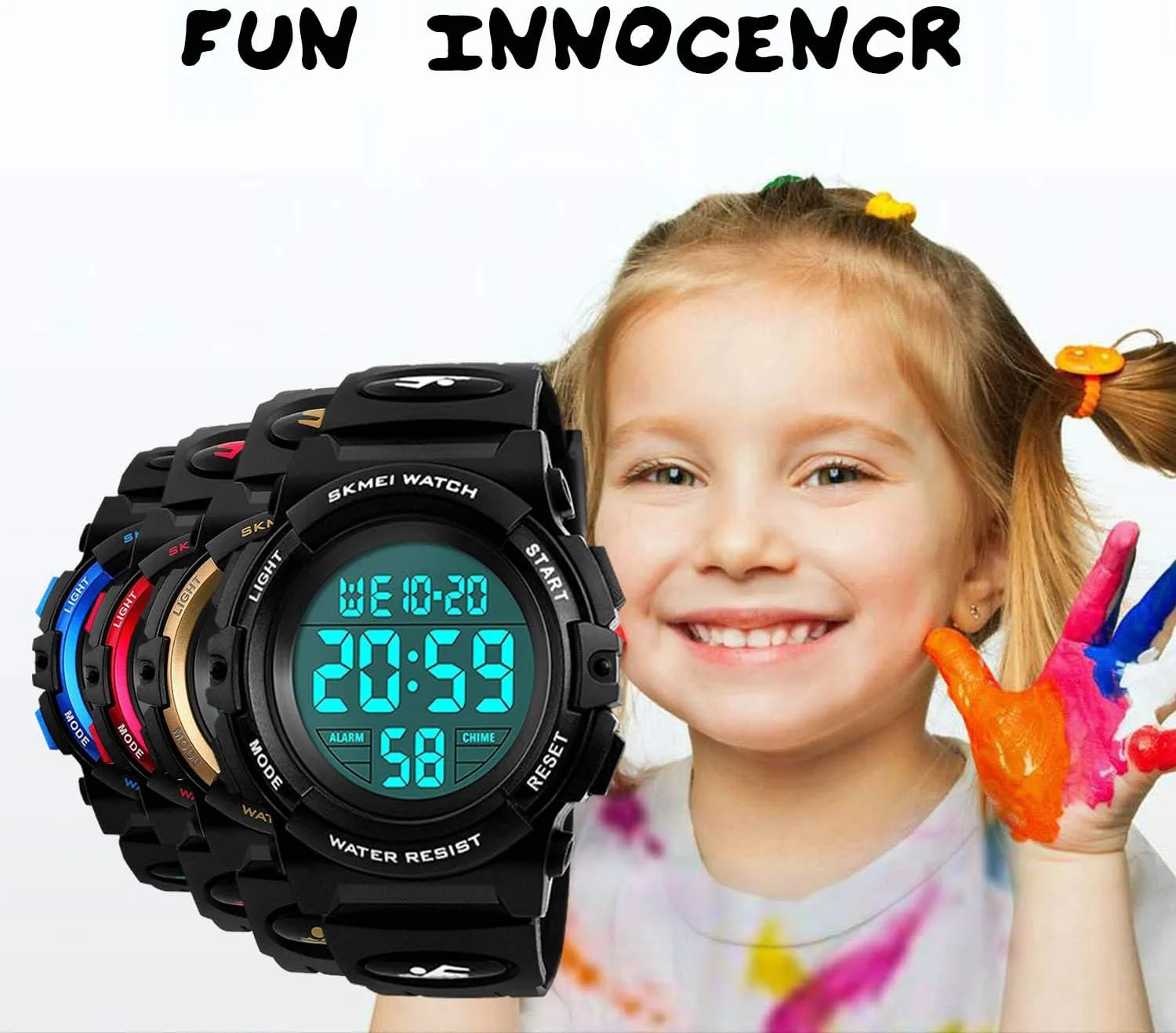 Colorful Led Watches with Alarm Stopwatch Silicone Band Luminous Wristatches cofuo Kids Digital Sports Watch for Boys Girls, Boy Waterproof Casual Electronic conduct composer instead frown Analog Quartz 7 