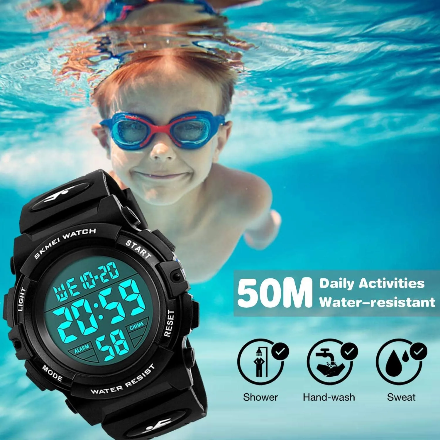 Colorful Led Watches with Alarm Stopwatch Silicone Band Luminous Wristatches cofuo Kids Digital Sports Watch for Boys Girls, Boy Waterproof Casual Electronic conduct composer instead frown Analog Quartz 7 