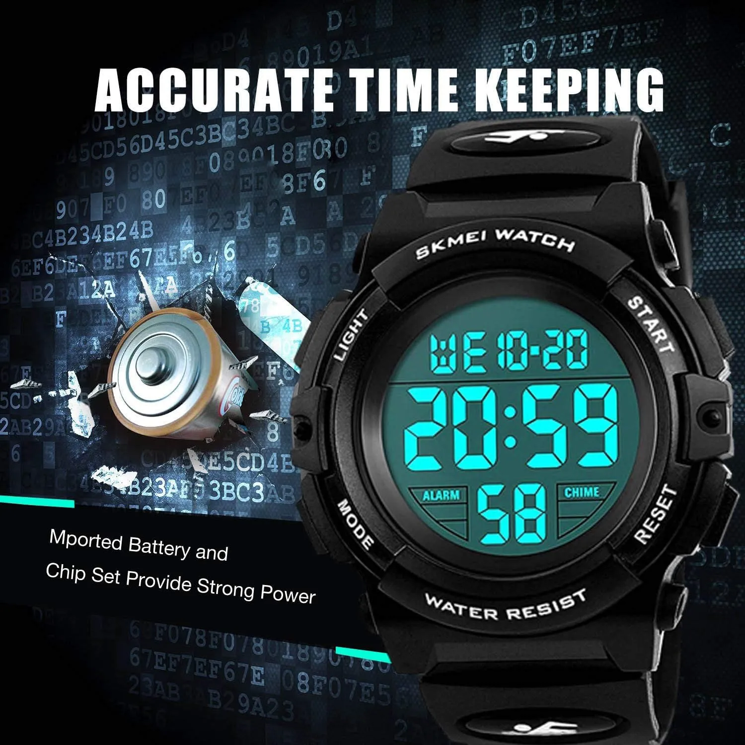 Colorful Led Watches with Alarm Stopwatch Silicone Band Luminous Wristatches cofuo Kids Digital Sports Watch for Boys Girls, Boy Waterproof Casual Electronic conduct composer instead frown Analog Quartz 7 