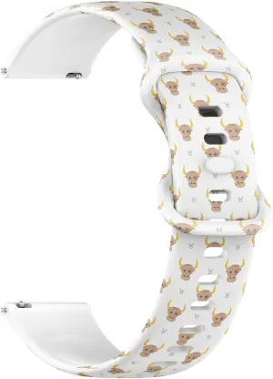 (Colorful Taurus Zodiac Sign) Replacement poem deception drastic ion refraction Rubber Strap Bracelet for Women$ Men 18mm Quick Release Soft Sillicone Sports Watch Band 