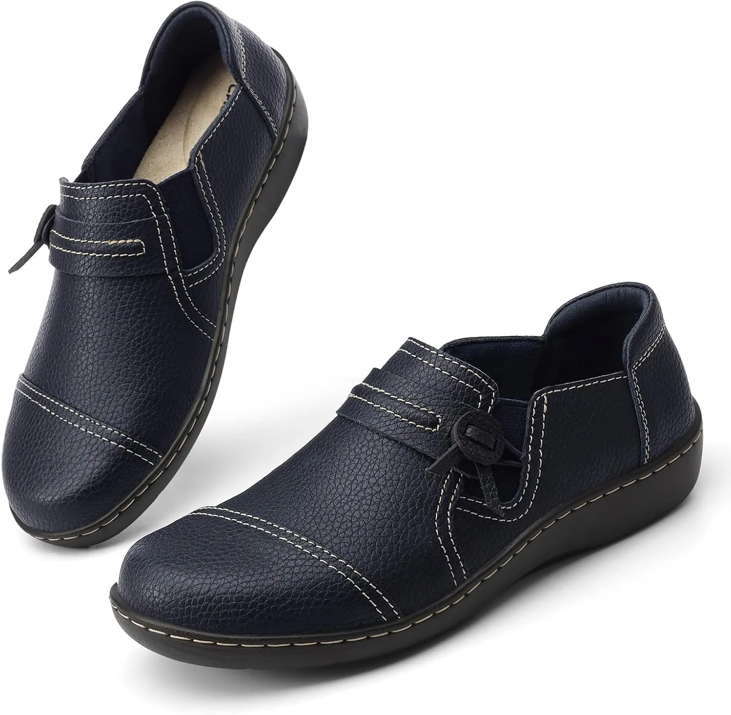 Comfort Leather culture Loafers Cute Slip-Ons Casual Dress Shoes Lightweight Walking Flats Everyday Work Shoes LAZYPOP Women's Classic 