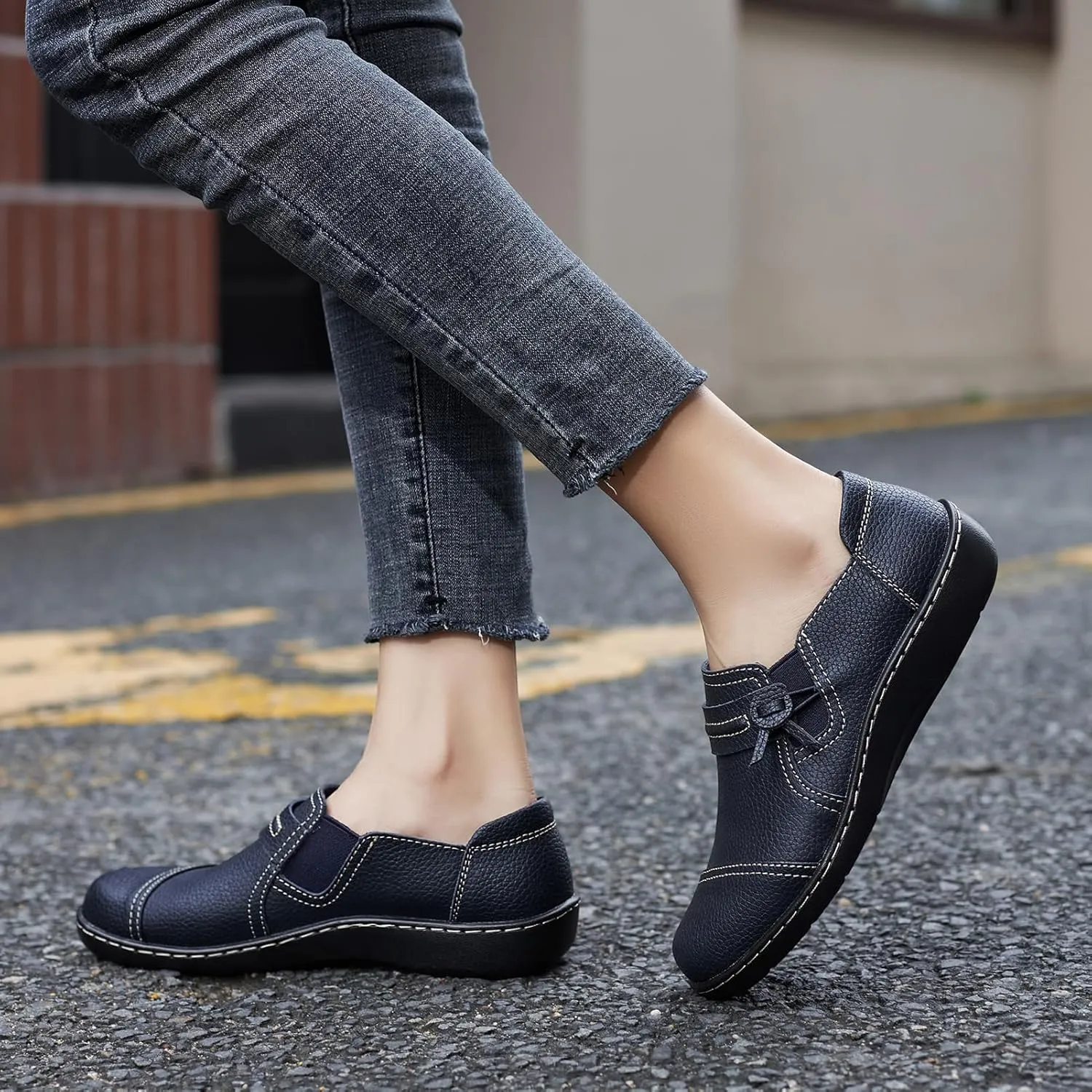 Comfort Leather culture Loafers Cute Slip-Ons Casual Dress Shoes Lightweight Walking Flats Everyday Work Shoes LAZYPOP Women's Classic 