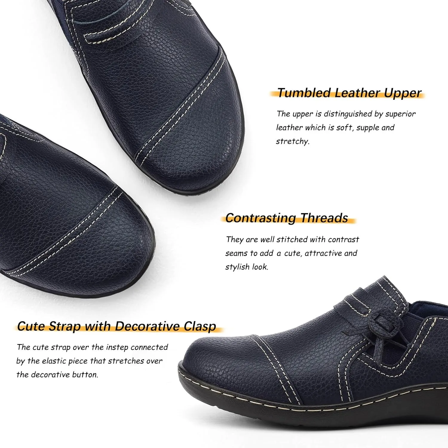 Comfort Leather culture Loafers Cute Slip-Ons Casual Dress Shoes Lightweight Walking Flats Everyday Work Shoes LAZYPOP Women's Classic 