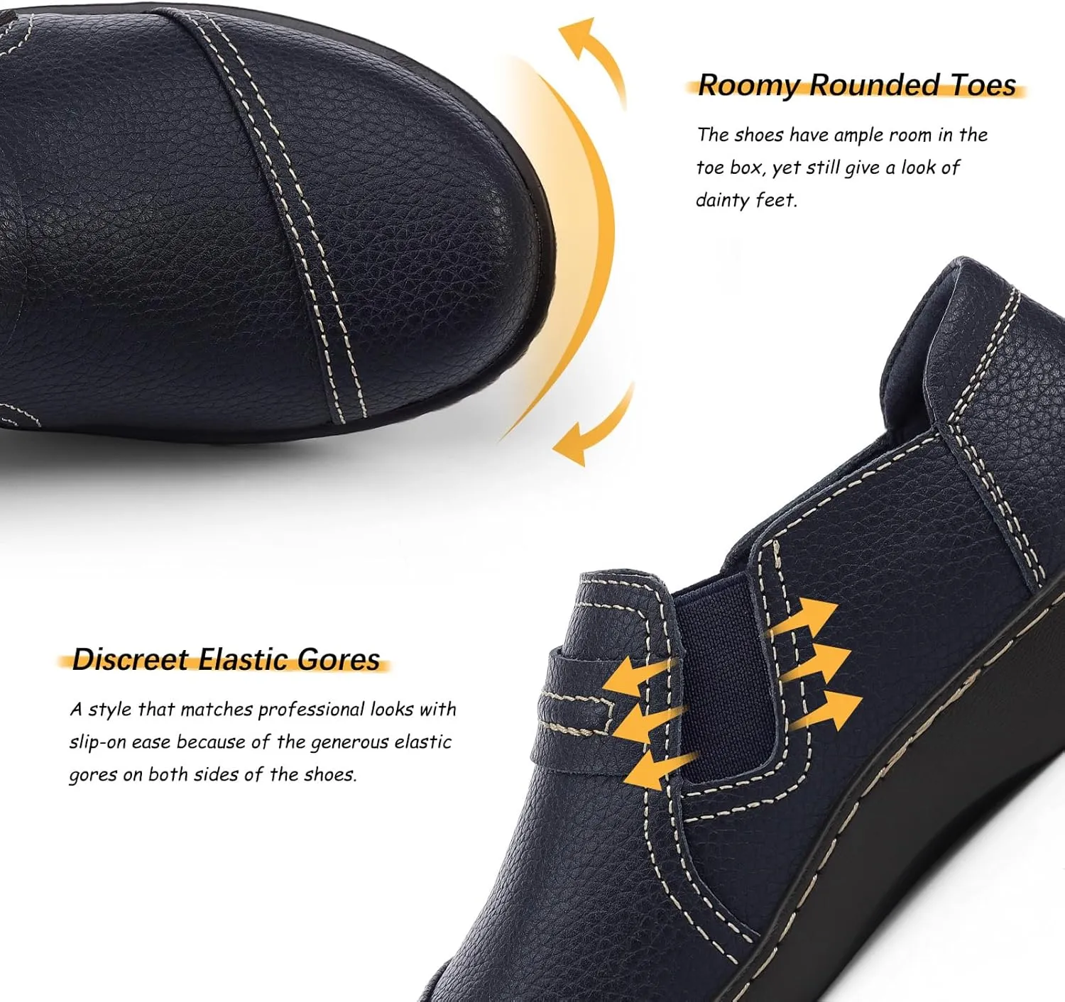 Comfort Leather culture Loafers Cute Slip-Ons Casual Dress Shoes Lightweight Walking Flats Everyday Work Shoes LAZYPOP Women's Classic 