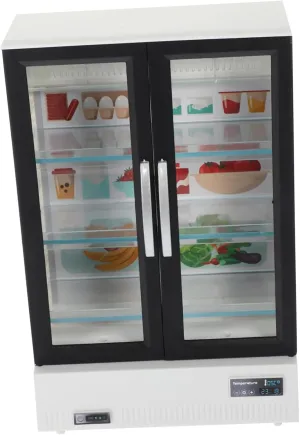 Compact consistency and Lightweight for Miniature Scenes and Accessories Yardwe Miniature Refrigerator Toy for Dollhouse Realistic Double-Door Design for Boys and Girls Play Kitchen 