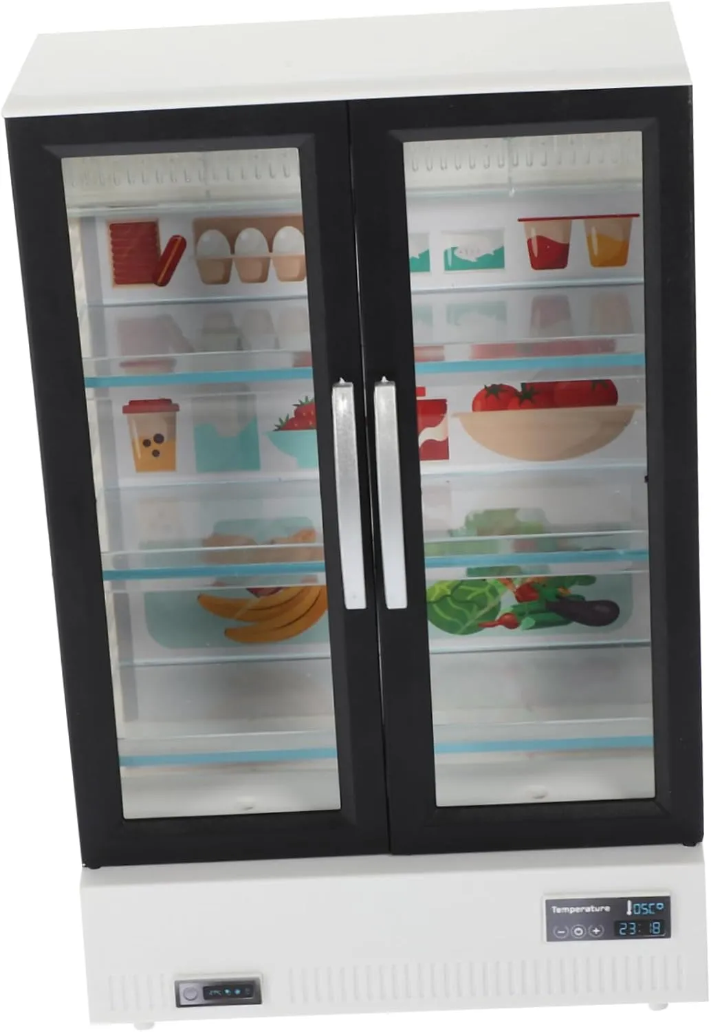 Compact consistency and Lightweight for Miniature Scenes and Accessories Yardwe Miniature Refrigerator Toy for Dollhouse Realistic Double-Door Design for Boys and Girls Play Kitchen 