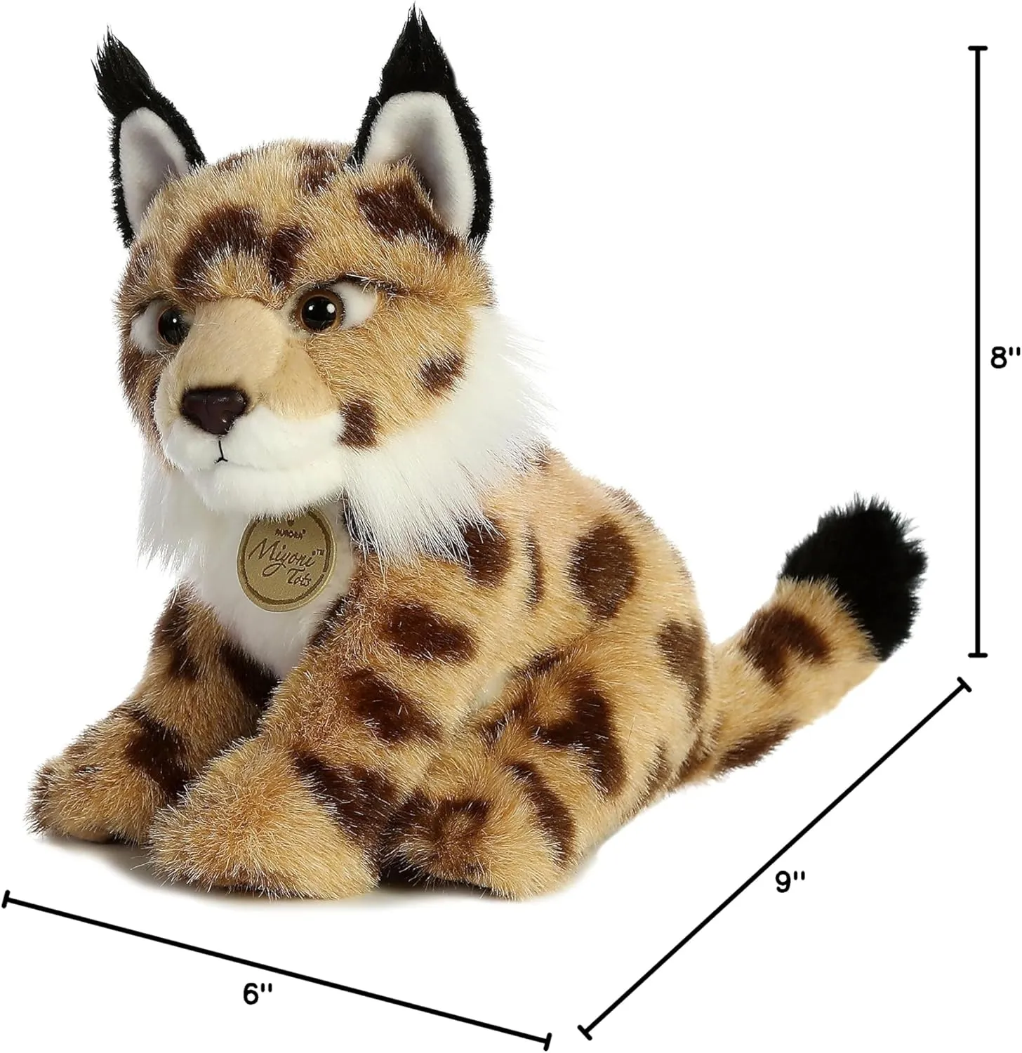 Companionship - Brown 10 Inches Aurora® Adorable Miyoni® Tots homo firn ethological subtropic Lynx Stuffed Animal - Lifelike Detail - Cherished 