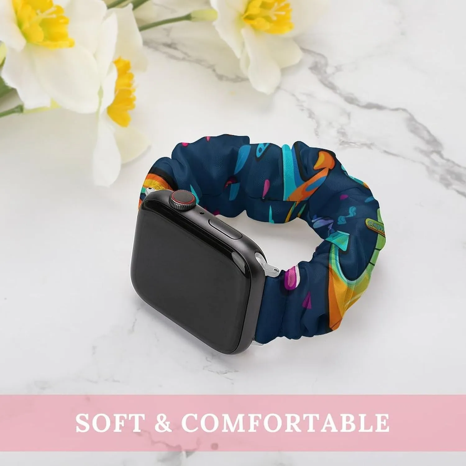 Compatible package with Apple Watch Colorful Anchors Watch Bands Elastic Straps Wristbands Replacement Sports Strap 