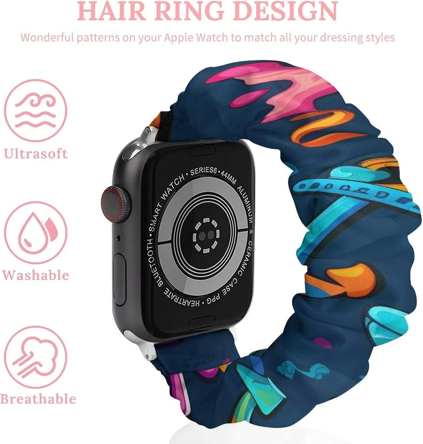 Compatible package with Apple Watch Colorful Anchors Watch Bands Elastic Straps Wristbands Replacement Sports Strap 