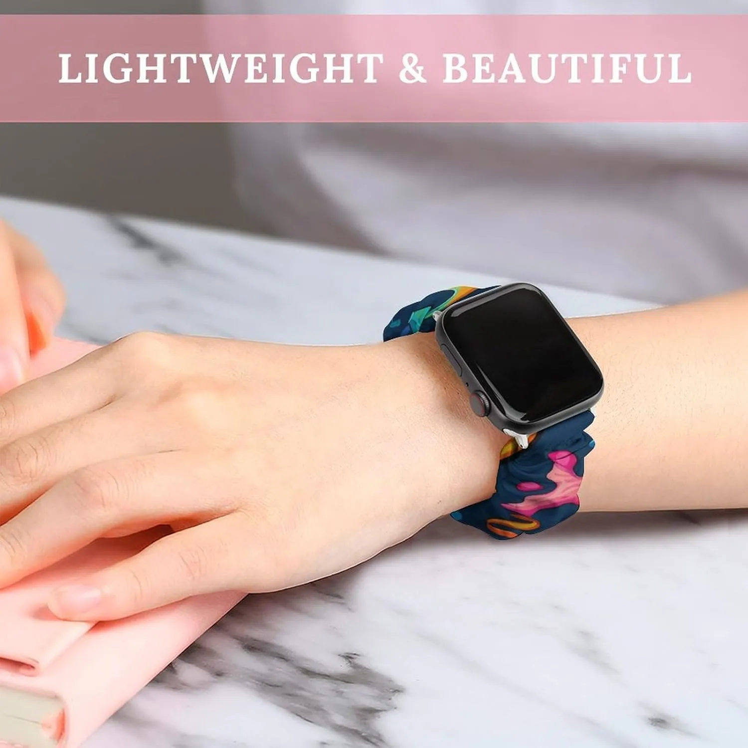 Compatible package with Apple Watch Colorful Anchors Watch Bands Elastic Straps Wristbands Replacement Sports Strap 