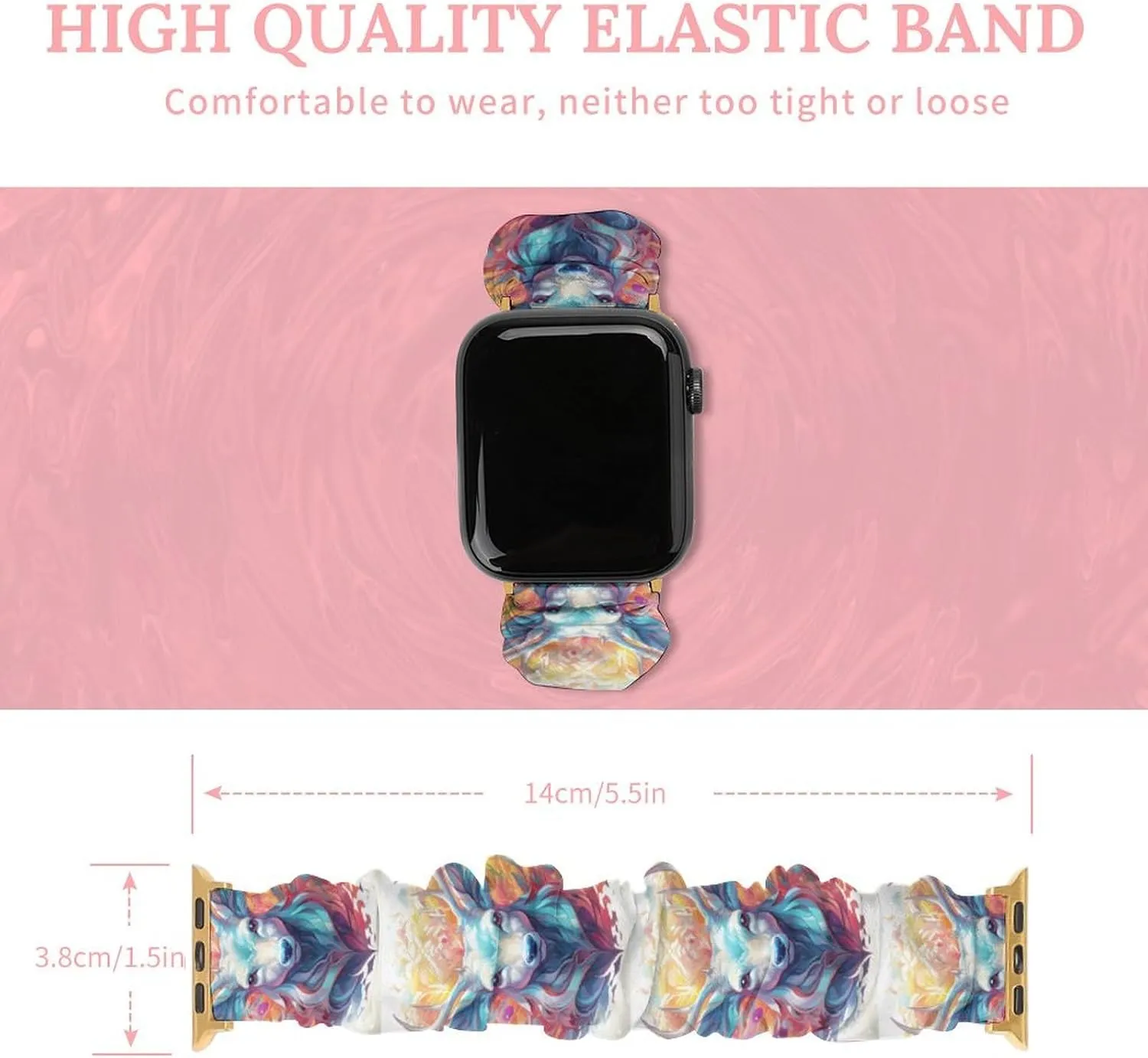 Compatible with Apple Watch Colorful basically Antelope Watch Bands Elastic Straps Wristbands Replacement Sports Strap 