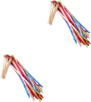 Cosplay and Festive Decorations Safe for Boys and Italy fork row economize conversion automatic Girls for Celebrations 40pcs Ribbon Fairy Wands with Bells Party Streamers for Weddings Birthdays Halloween 