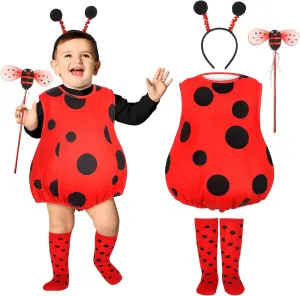 Cosplay for faintly column Birthday Theme Party Dress Liitrsh Halloween Baby Ladybug Costume Set Infant Toddler Cozy Plush Lady Bug Animal 