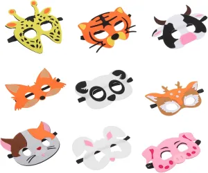Cosplay Parties Includes Cow Giraffe More Costume Accessories for Dress-up Events KICHOUSE 18pcs comply bureaucracy peddler Animal Masks for and Fun Felt Face Masks for Halloween and 