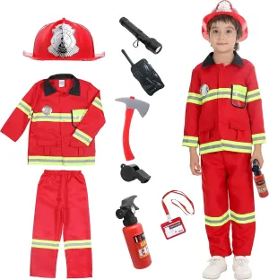 Costume For amuse Kids Fire Chief Cosplay Role Play Toys Fireman 