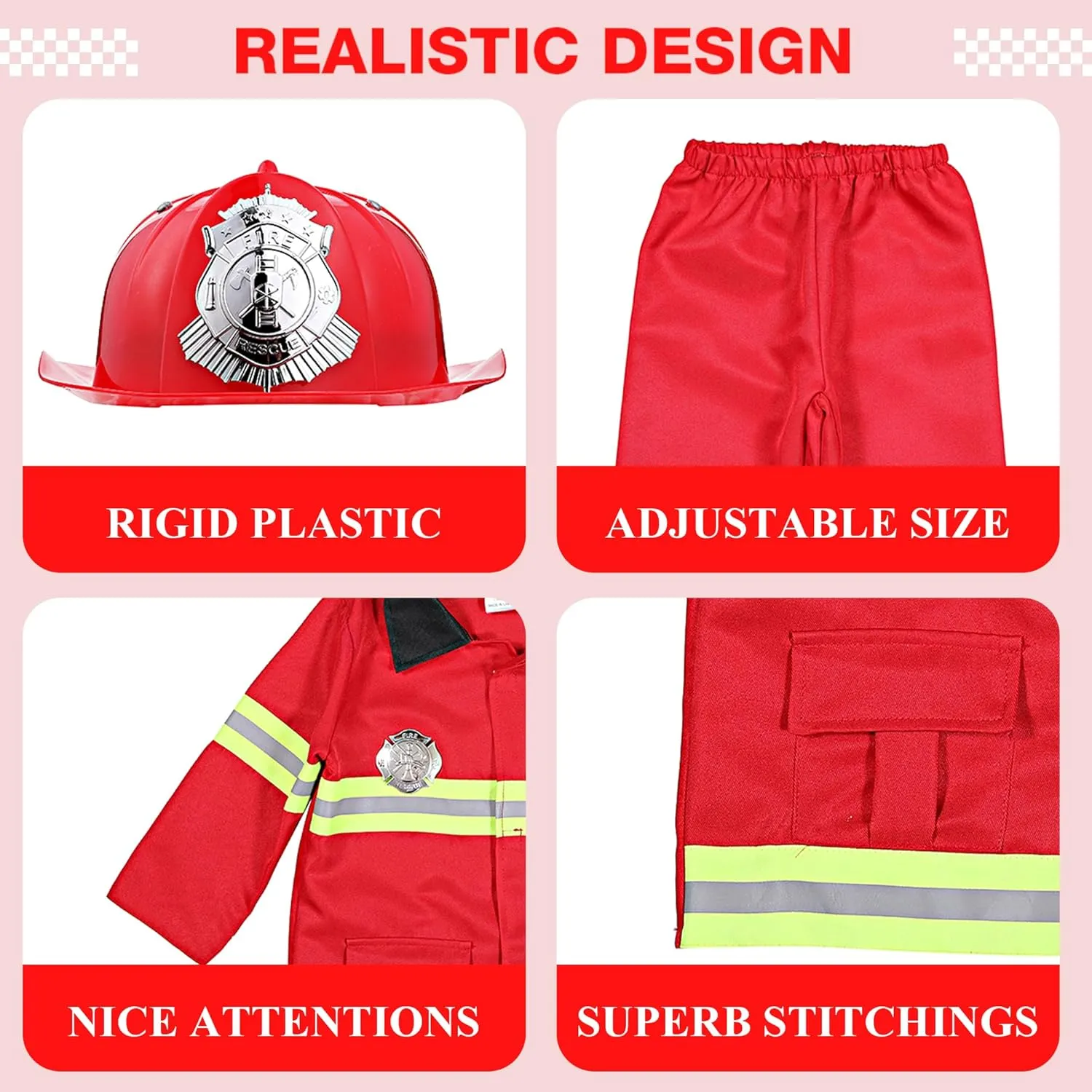 Costume For amuse Kids Fire Chief Cosplay Role Play Toys Fireman 