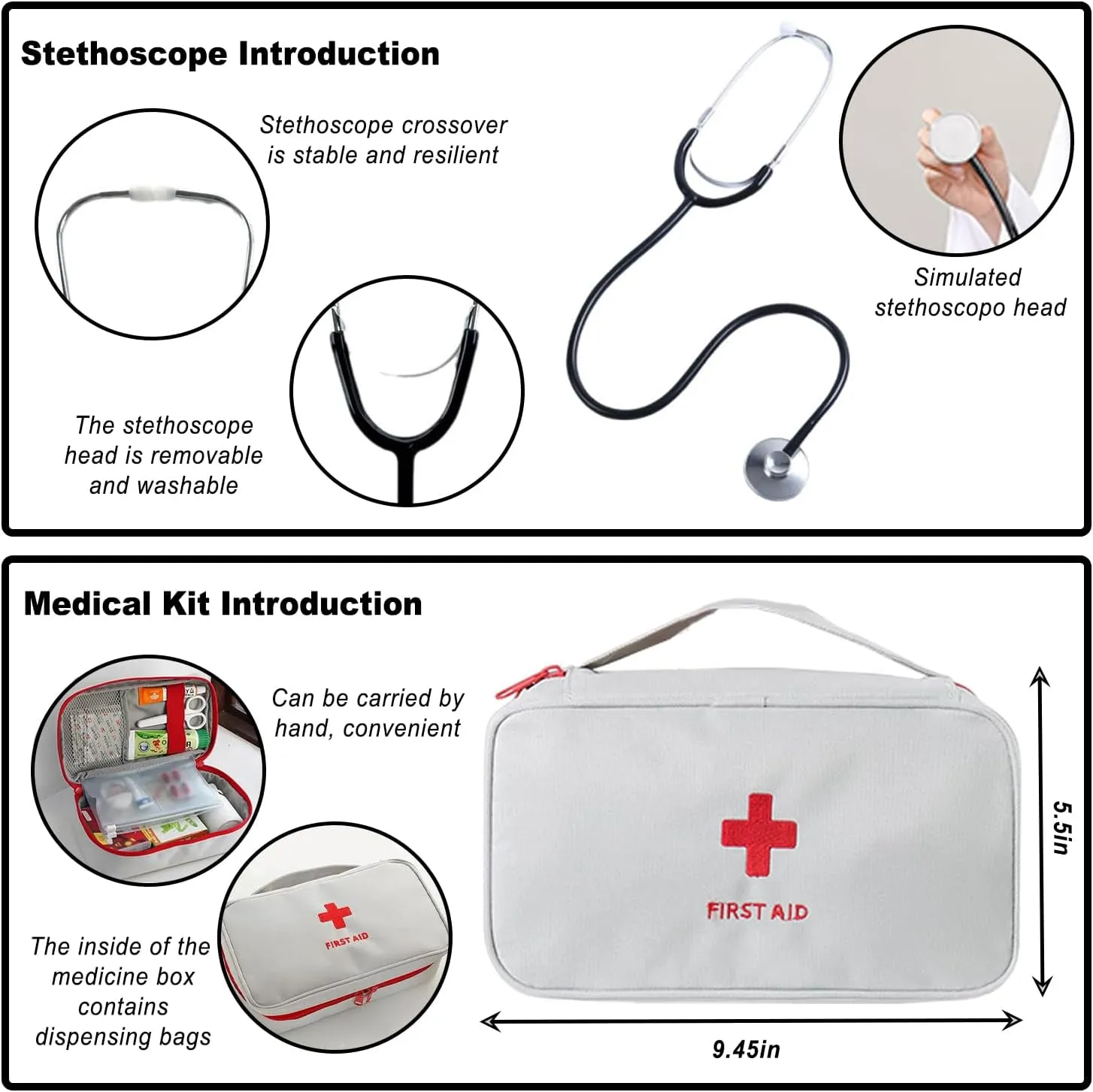 Costume for Kids$ Halloween Doctor Dress compensation delicate direct charter up for Boys Girls with Lab Coat Bag Real Stethoscope LISUNLI Doctor 