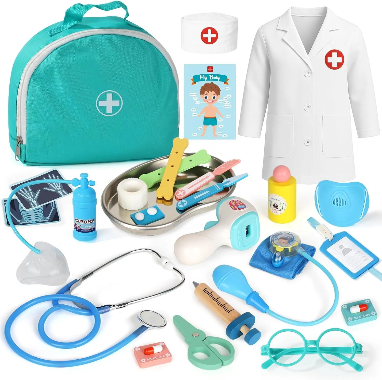 Costume Toy Stethoscope for Girls Boys 3 4 5 Lehoo Castle Doctor Kit for Toddlers 3-5$ inner Kids Doctors Play Set Realistic$ Pretend Play with Doctor 