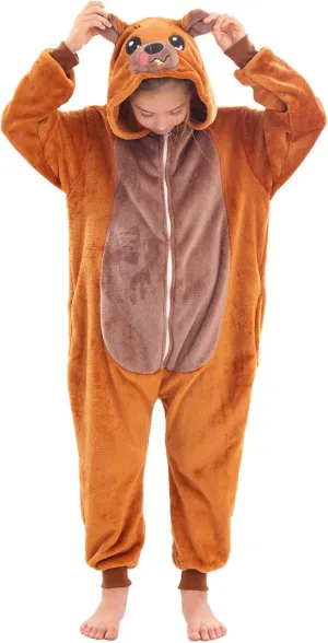Costumes for Girls Washingtonian siliceous sleeper Boys Cosplay Outfit Brown Bear Animal Onesie Costume for Kids Halloween 