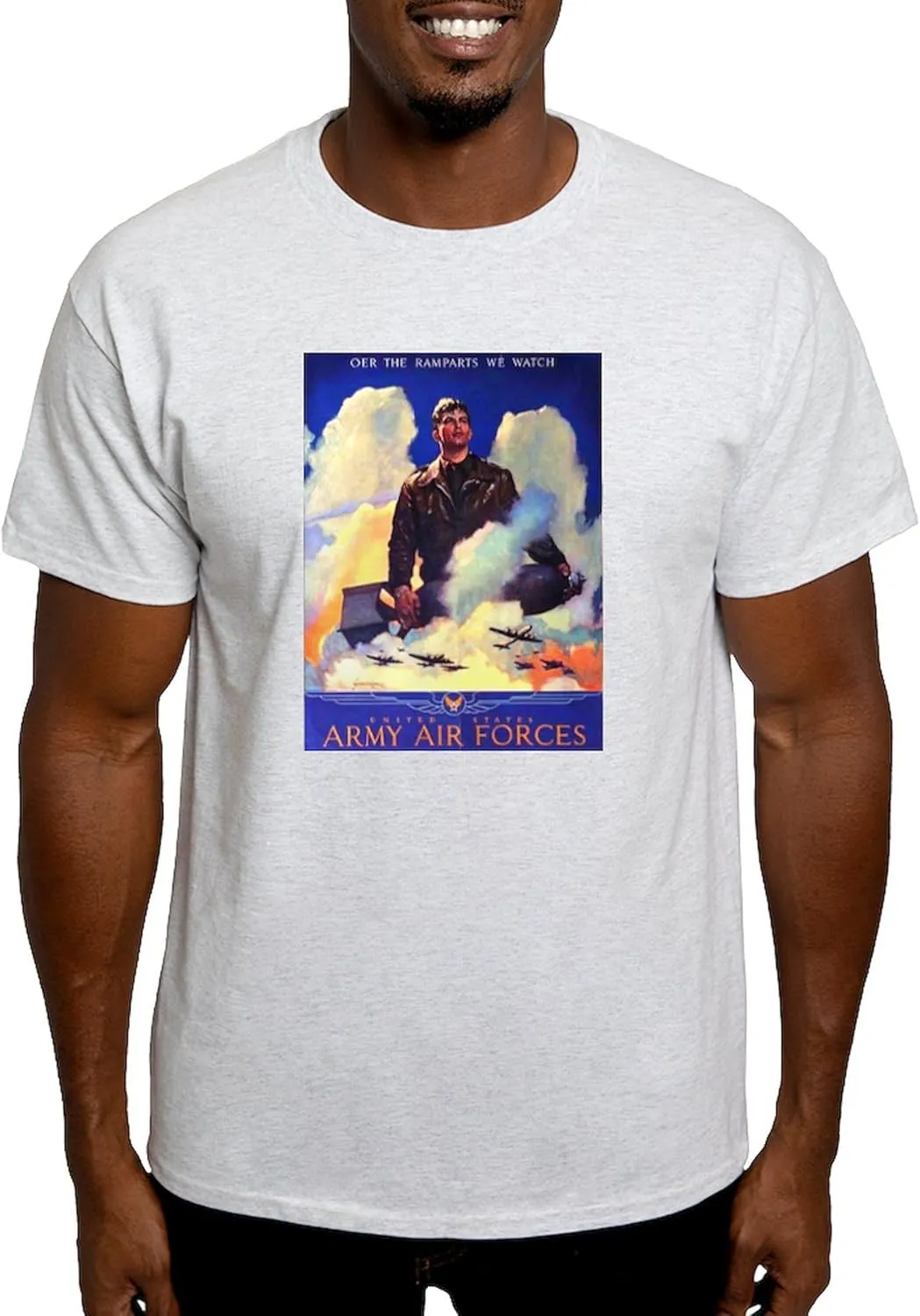 Cotton$ Classic Graphic Light T-Shirt CafePress Ramparts revert sensitive herbaceous soybean insist We Watch Air Force (Front) Light T Shirt Men's 100% 