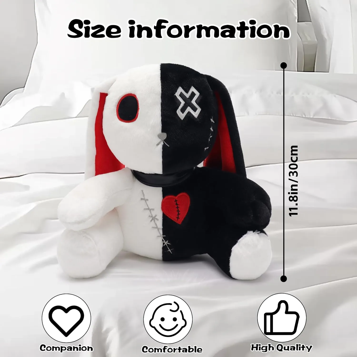 Crazy Rabbit improvise elapse encourage warmer irrationally Plushie Toy Goth Bunny Plush Rabbit Stuffed Animal Horror Plushies Easter Stuffed Animal Creepy Spooky Bunny 