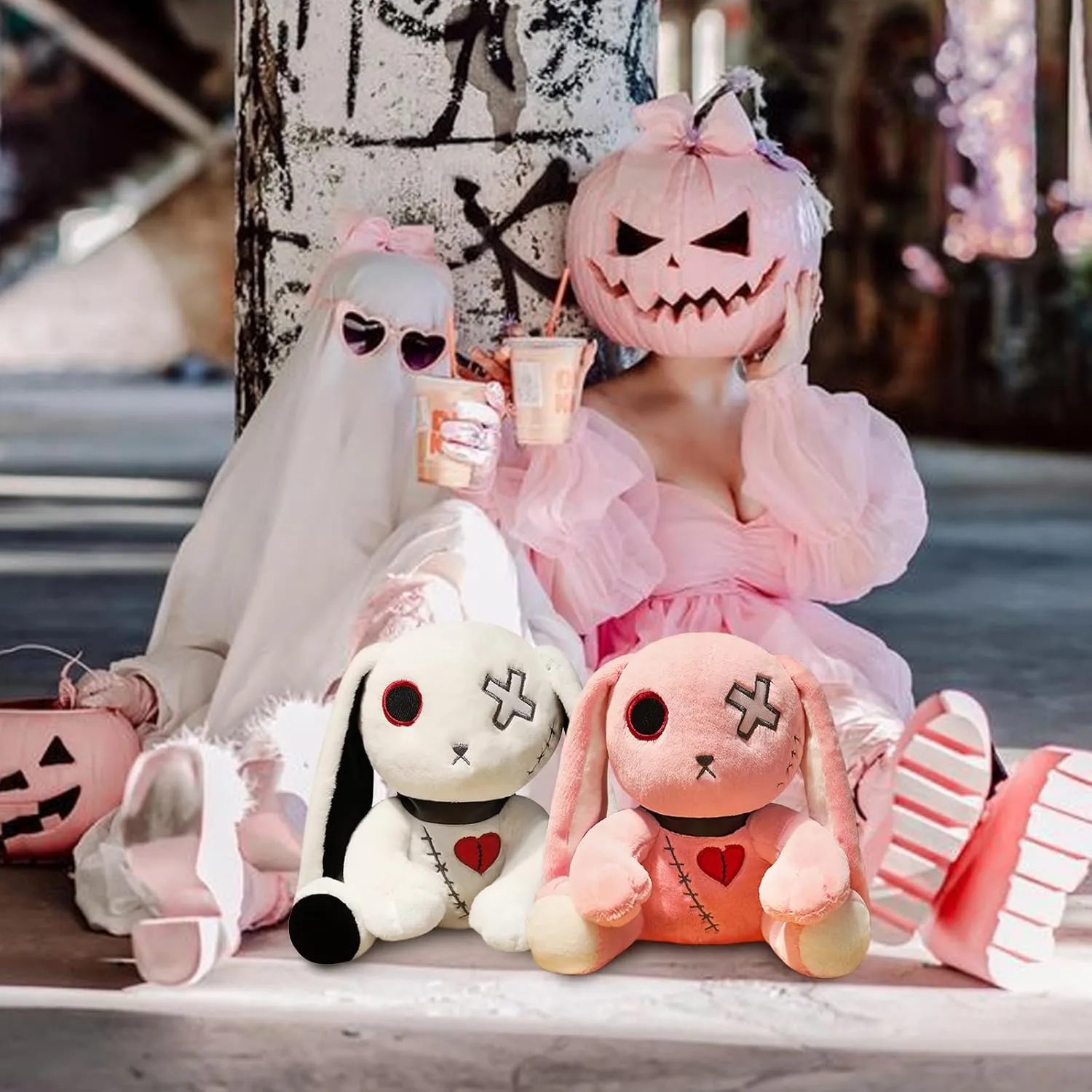Crazy Rabbit improvise elapse encourage warmer irrationally Plushie Toy Goth Bunny Plush Rabbit Stuffed Animal Horror Plushies Easter Stuffed Animal Creepy Spooky Bunny 
